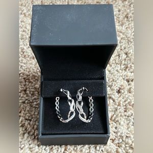 Diamond Accent Infinity Braid Hoop Earrings in Sterling Silver from Zales